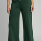 Umgee Full Size Drawstring Wide Leg Pants with Pockets Evergreen