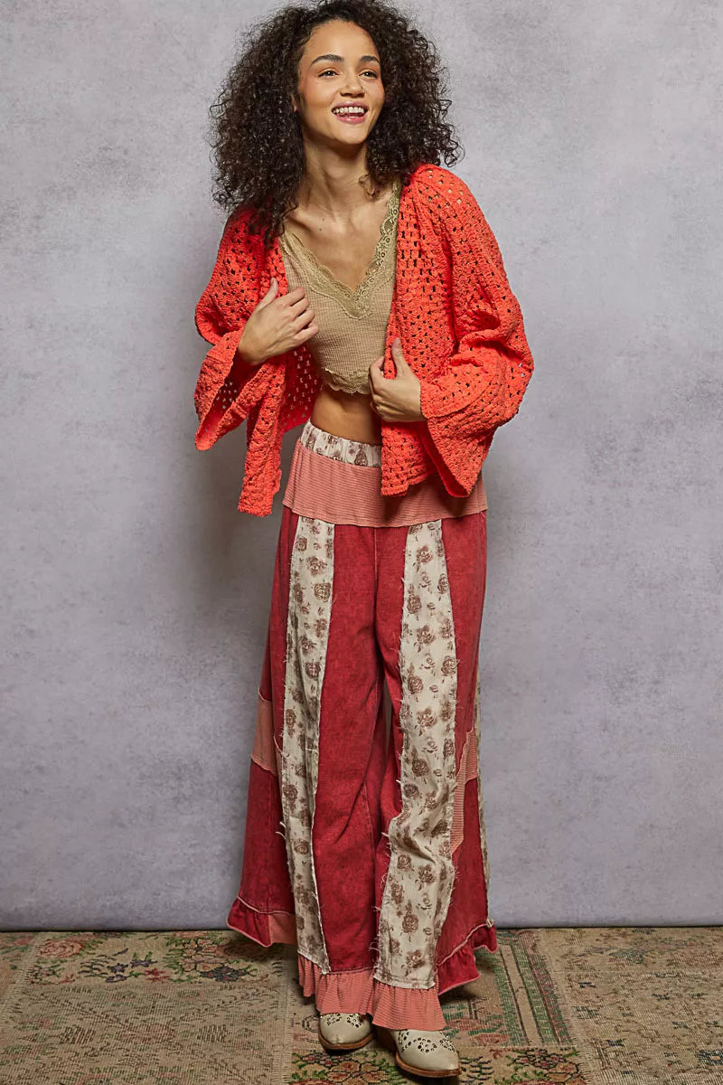 POL Open Front Cardigan with Crochet Patterns | Cardigans Daverri Fashions