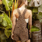 BiBi Leopard Sleeveless Overalls with Pockets Shortalls