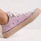 Lace Up Woven Espadrille Sole Sneakers Lilac SNEAKERS