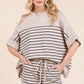 Lime 'N' Chili Striped Folded Half Sleeve Top and Shorts Set