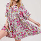 SAGE + FIG Floral Button Down Mini Shirt Dress Mini Dresses
