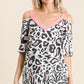 BiBi Leopard Print Top with Shoulder Cut Out Tops