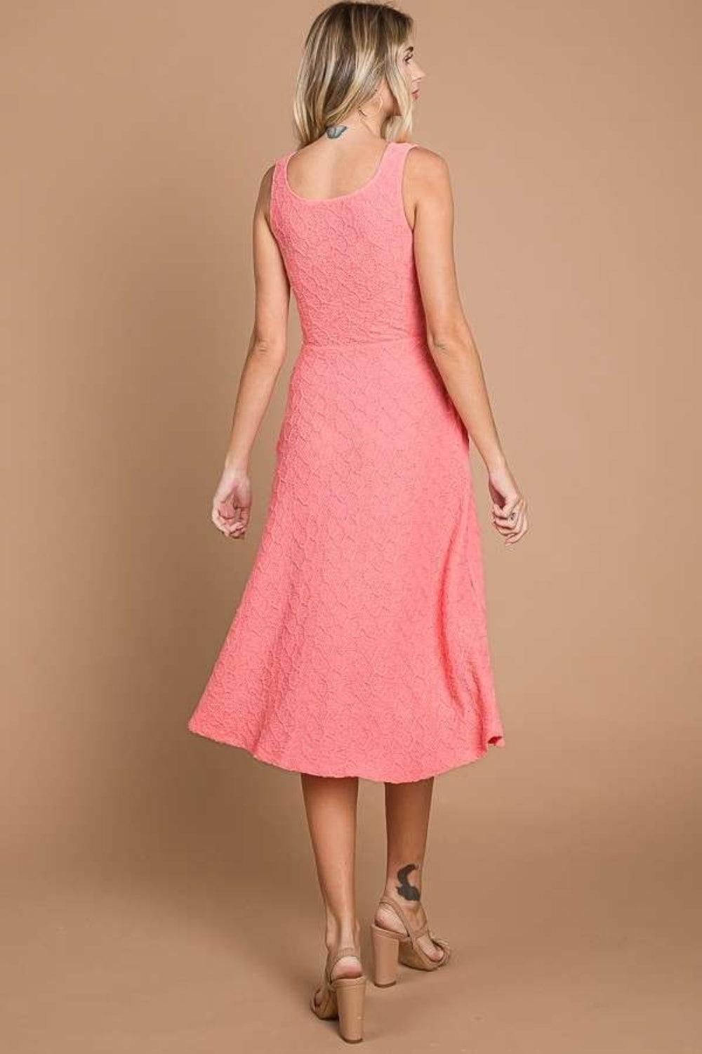 Culture Code Texture Square Neck Tank Dress with Pockets Tank Dresses