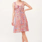 And The Why Tied Front Smocked Back Tiered Boho Printed Dress - DAVERRI FASHIONS