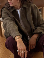 Zip Up Oversized Jacket | Jackets Daverri Fashions