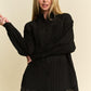 Davi & Dani Crinkled Jacquard Button Down Shirt Tops