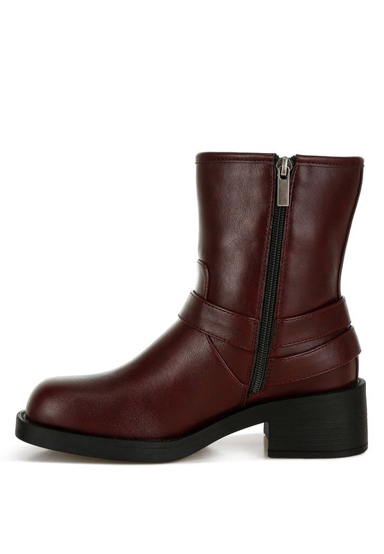 Caribou Harness Detail Biker Boots | Boots Daverri Fashions