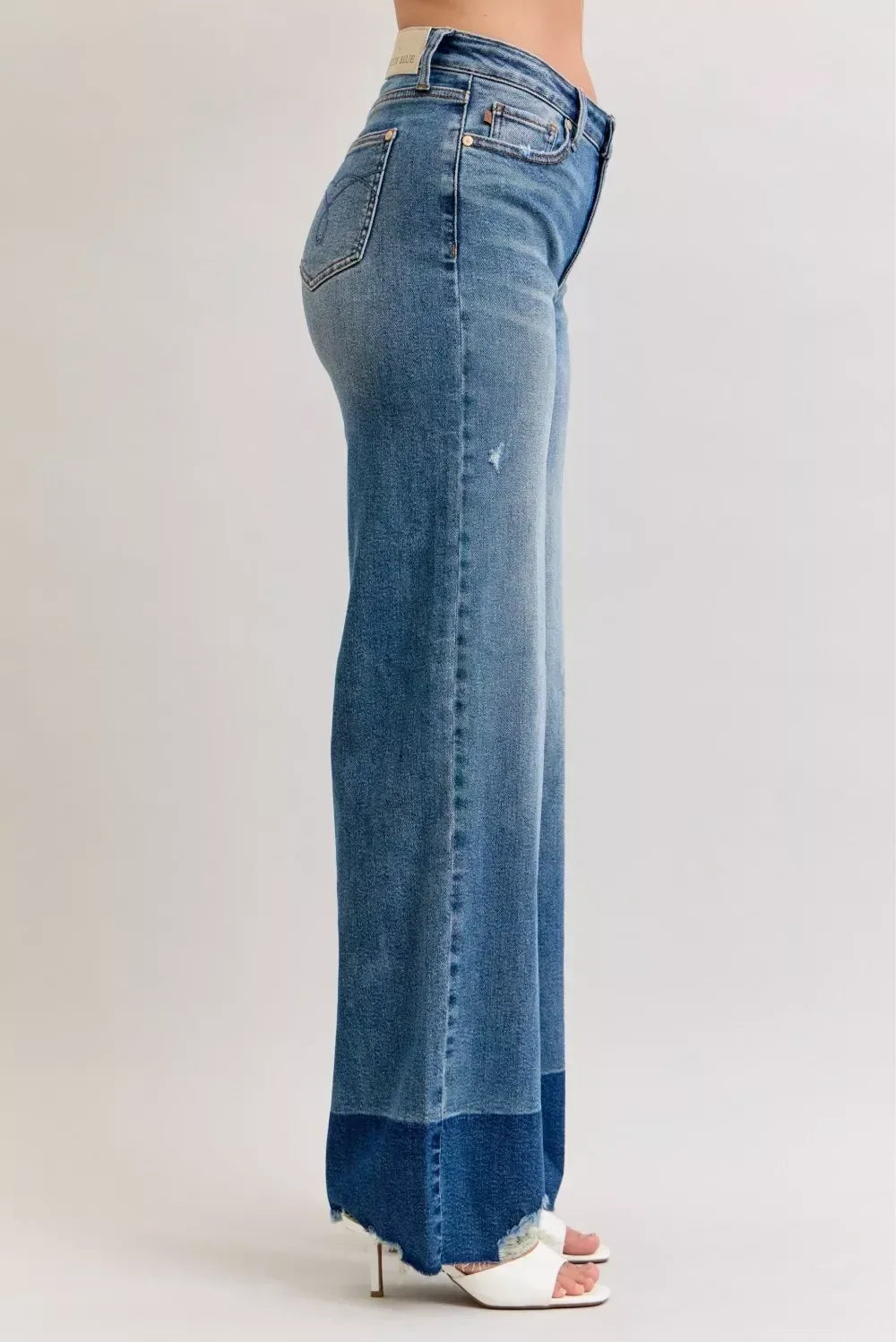 Judy Blue Raw Hem High Waist Column Straight Jeans - DAVERRI FASHIONS