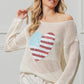 BiBi Sequin American Flag Heart Knit Cover-Up Cover-Ups