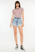 Kancan Distressed High Waist Denim Shorts with Pockets - DAVERRI FASHIONS