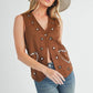 Aemi + Co Heart Rivet Detail Suede Vest Coat