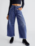 Raw Hem Wide Leg Jeans with Pockets - DAVERRI FASHIONS