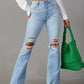 Distressed Jeans with Pockets - DAVERRI FASHIONS