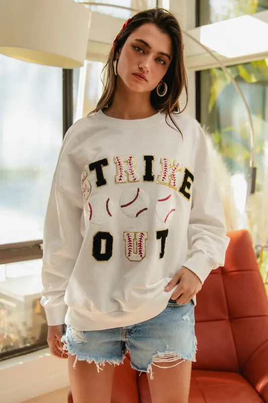 BiBi Baseballs Strikeout Patches French Terry Sweatshirt Sweatshirts