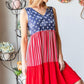 Heimish Full Size US Flag Theme Contrast Tank Dress S Tank Dresses