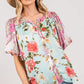SAGE+FIG Plus Size Floral Mineral Wash French Terry Button Up Shirt