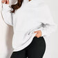 White oversized kangaroo pocket long sleeve hoodie