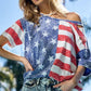 BiBi American Flag Theme Short Sleeve T-Shirt S - DAVERRI FASHIONS