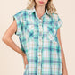 Mittoshop Mineral Wash Plaid Button Down Shirt - DAVERRI FASHIONS