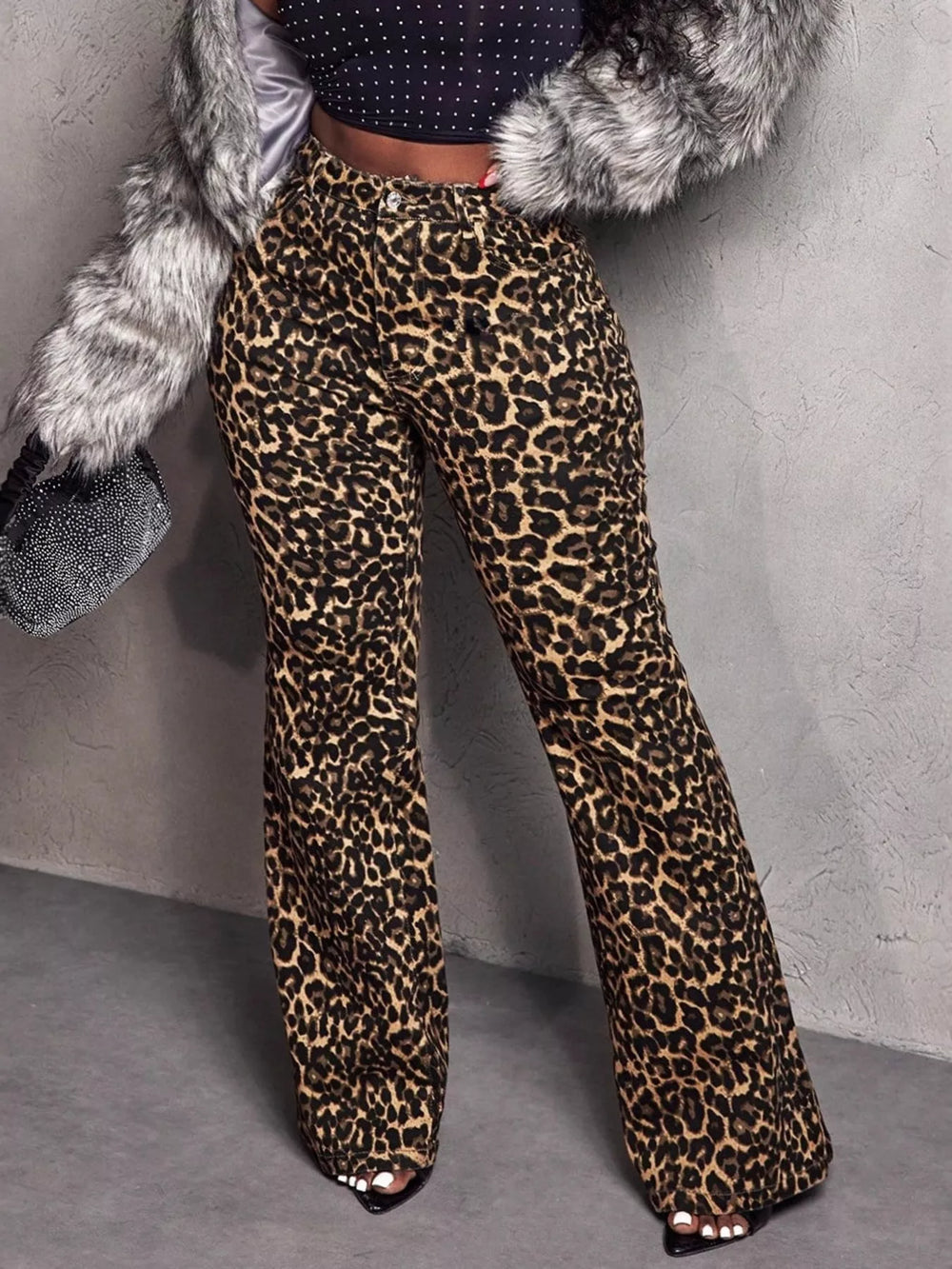 Leopard Wide Leg Pants | Pants Daverri Fashions