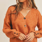 MABLE Long Sleeve Button Down Sweater Cardigan - DAVERRI FASHIONS