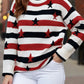 Daverri Stars and Stripes sweater with red white black stripes stars
