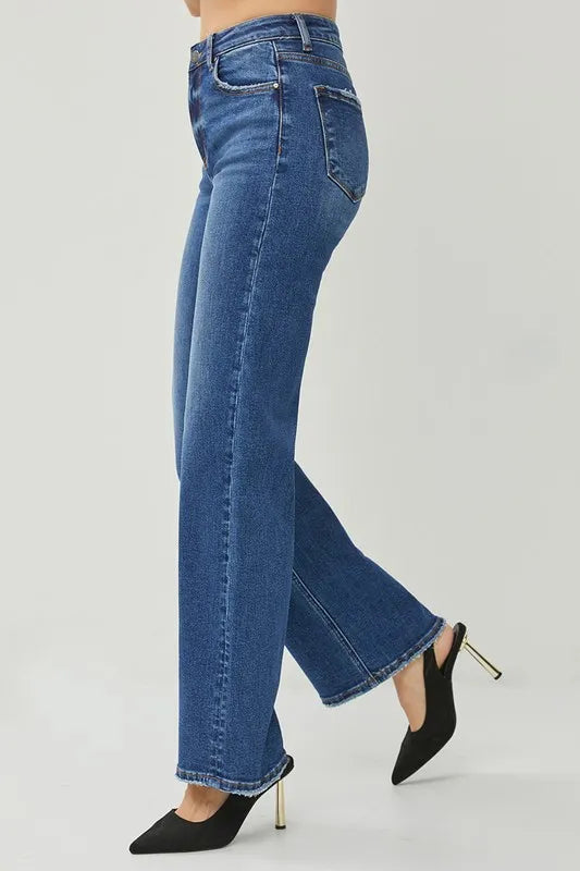 RISEN High Rise Straight Jeans | Daverri Fashions