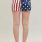 Judy Blue Full Size High Waist Americana Flag Fray Hem Shorts Plus Size Denim Shorts