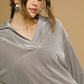 Umgee Soft Thermal Collared Long Sleeve Top
