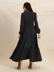 V-Neck Long Sleeve Dress | Daverri Fashions