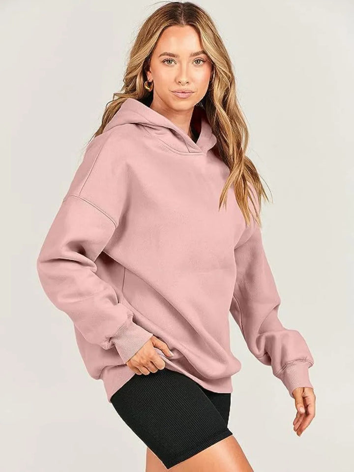 Dropped Shoulder Long Sleeve Hoodie | Hoodies Daverri Fashions