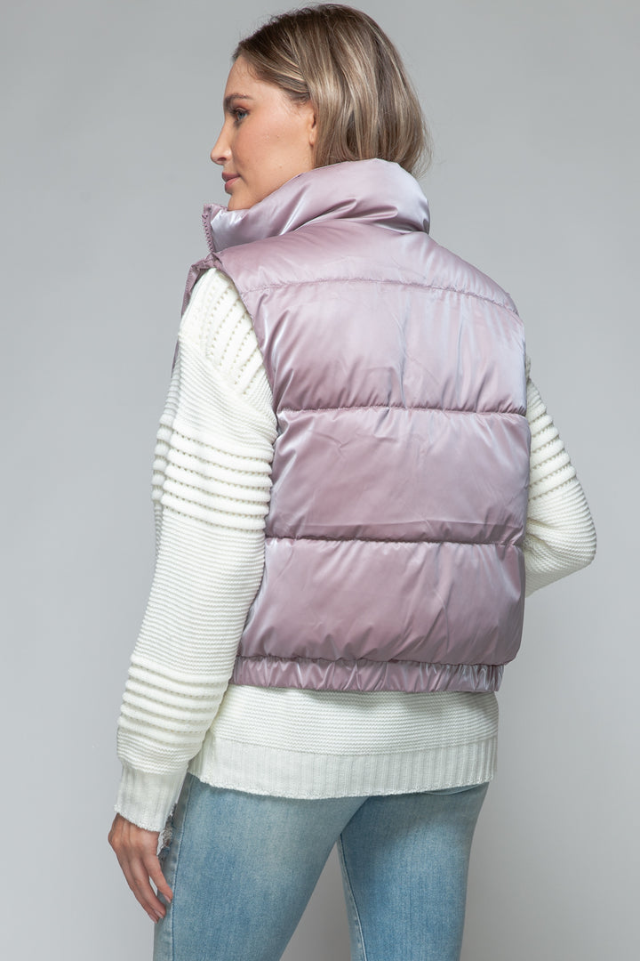 Fine Fur Lining Quilted Vest Tops