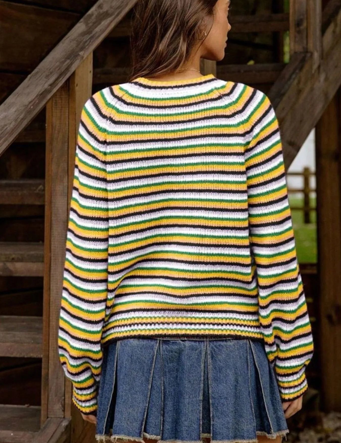 Rainbow Striped Pullover Sweater | Sweaters Daverri Fashions