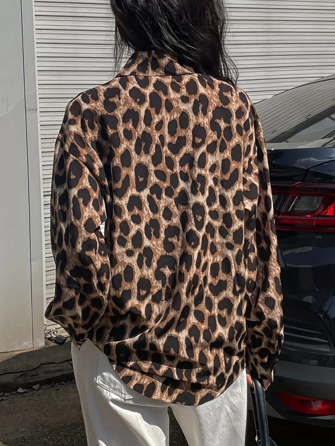 Leopard Print Button-Down Shirt | Shirts Daverri Fashions