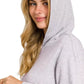 Drop Shoulder Ribbed Crop Hoodie Heather Grey - DAVERRI FASHIONS