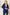 Heimish Full Size Statement Neck Open Front Blazer Dark Blue M