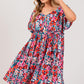 SAGE + FIG Floral Button Down Short Sleeve Mini Dress Mini Dresses