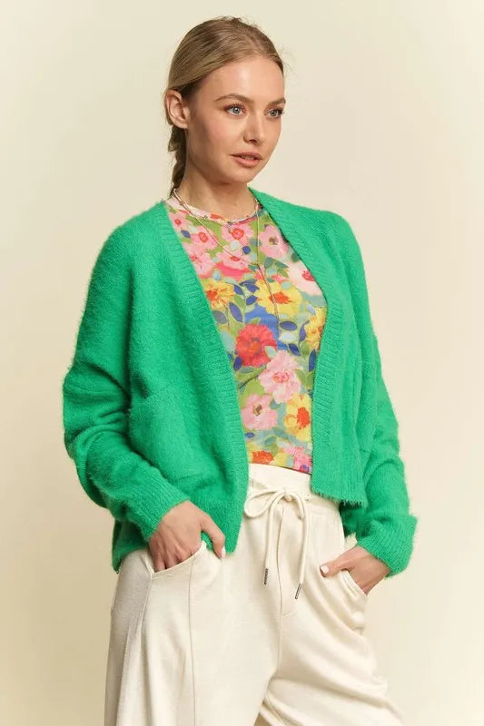 Davi & Dani Open Front Drop Shoulder Cardigan Cardigans