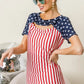 BiBi American Flag Theme Front Cut Out Top Tops