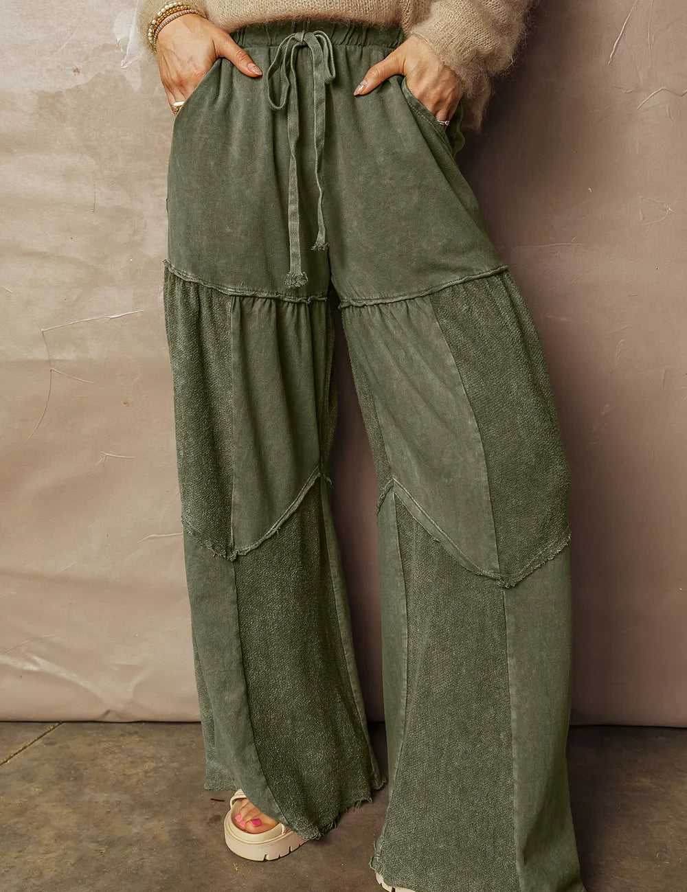 Moss Tiered Wide Leg Pants | Pants Daverri Fashions