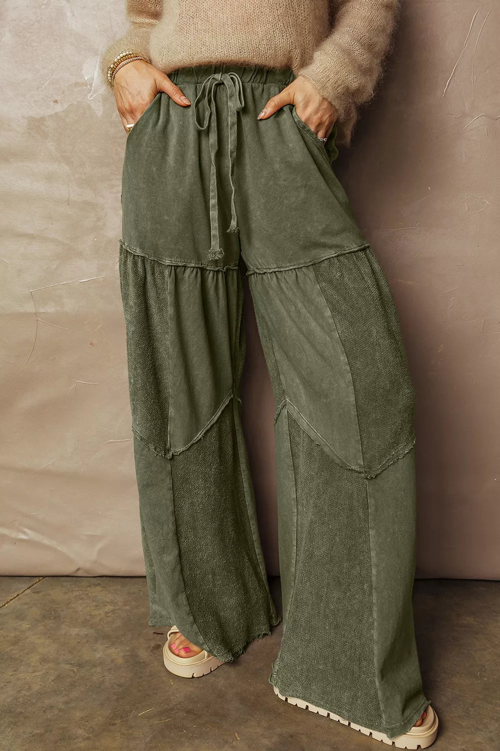 Moss Tiered Wide Leg Pants | Pants Daverri Fashions