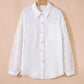 Women’s lace sleeve button down cotton shirt with sheer details