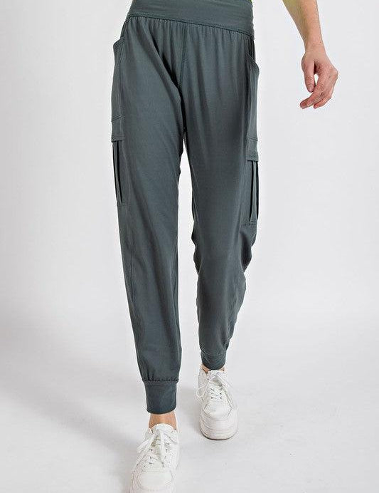 Rae Mode Butter Joggers With Side Pockets Smoked Spruce Lounge Pants