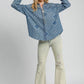 Umgee Paisley Print Denim Shirt Jacket Shackets
