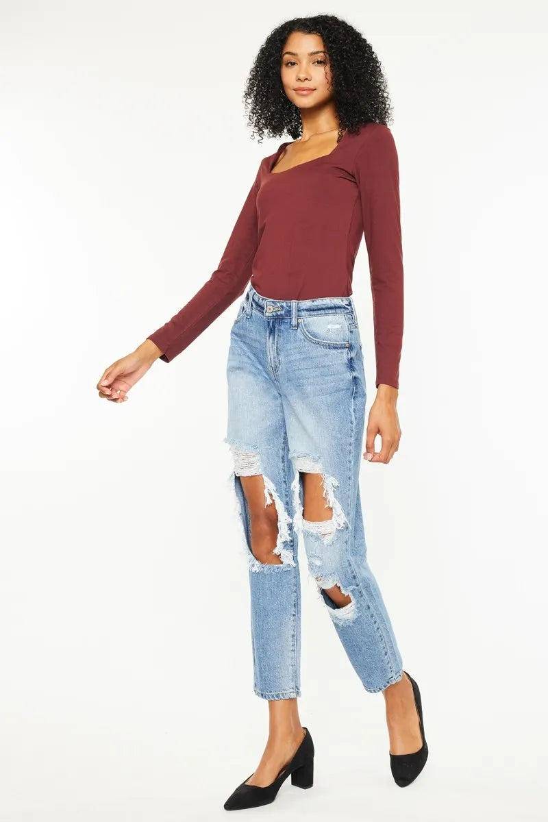 Kancan High Rise Distressed Boyfriend Jeans Jeans