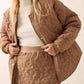 Textured Snap Down Jacket - DAVERRI FASHIONS