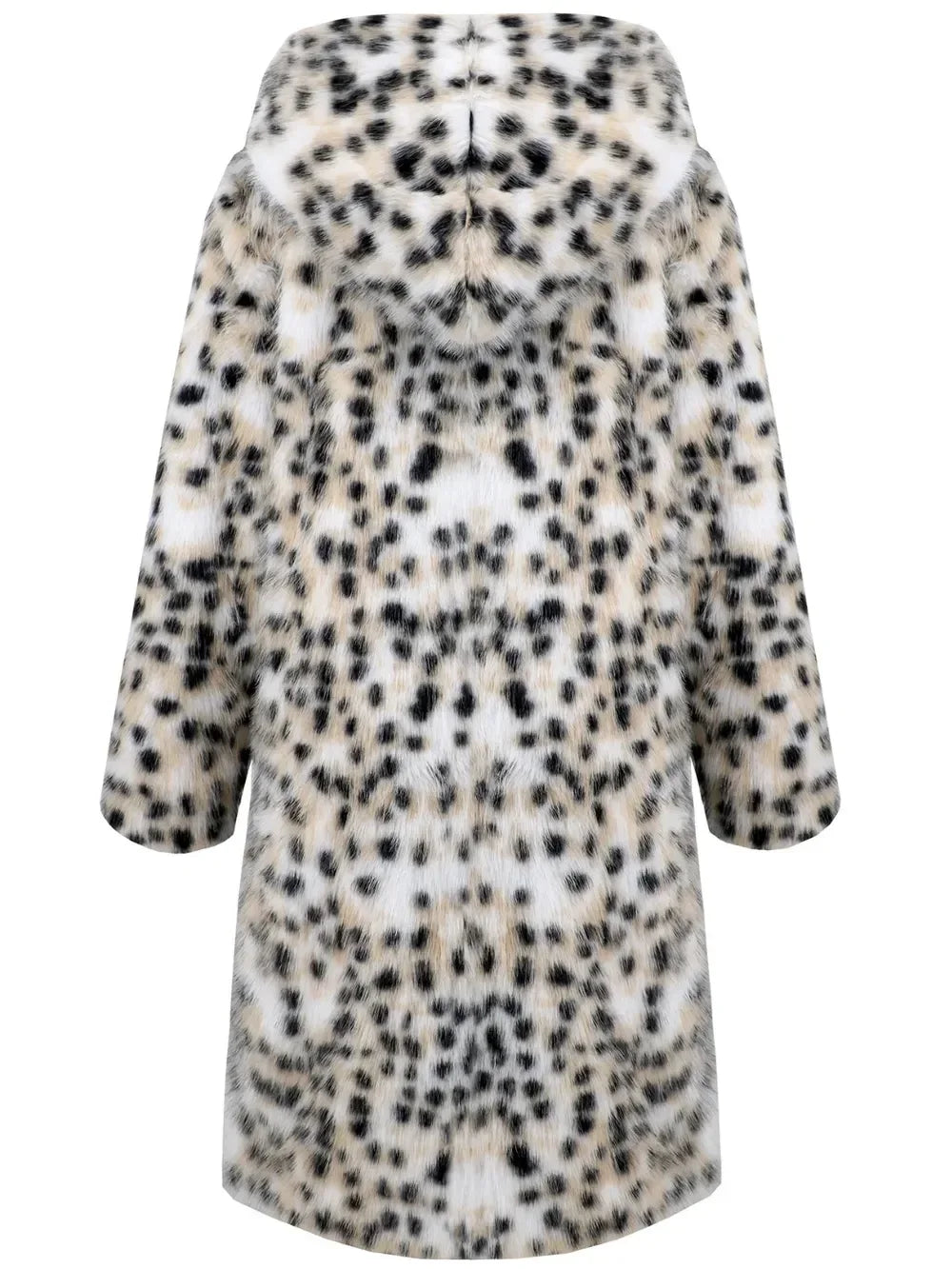 Thermal Leopard Faux Fur Hooded Coat - DAVERRI FASHIONS
