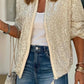 Sequin Zip Up Long Sleeve Jacket - DAVERRI FASHIONS