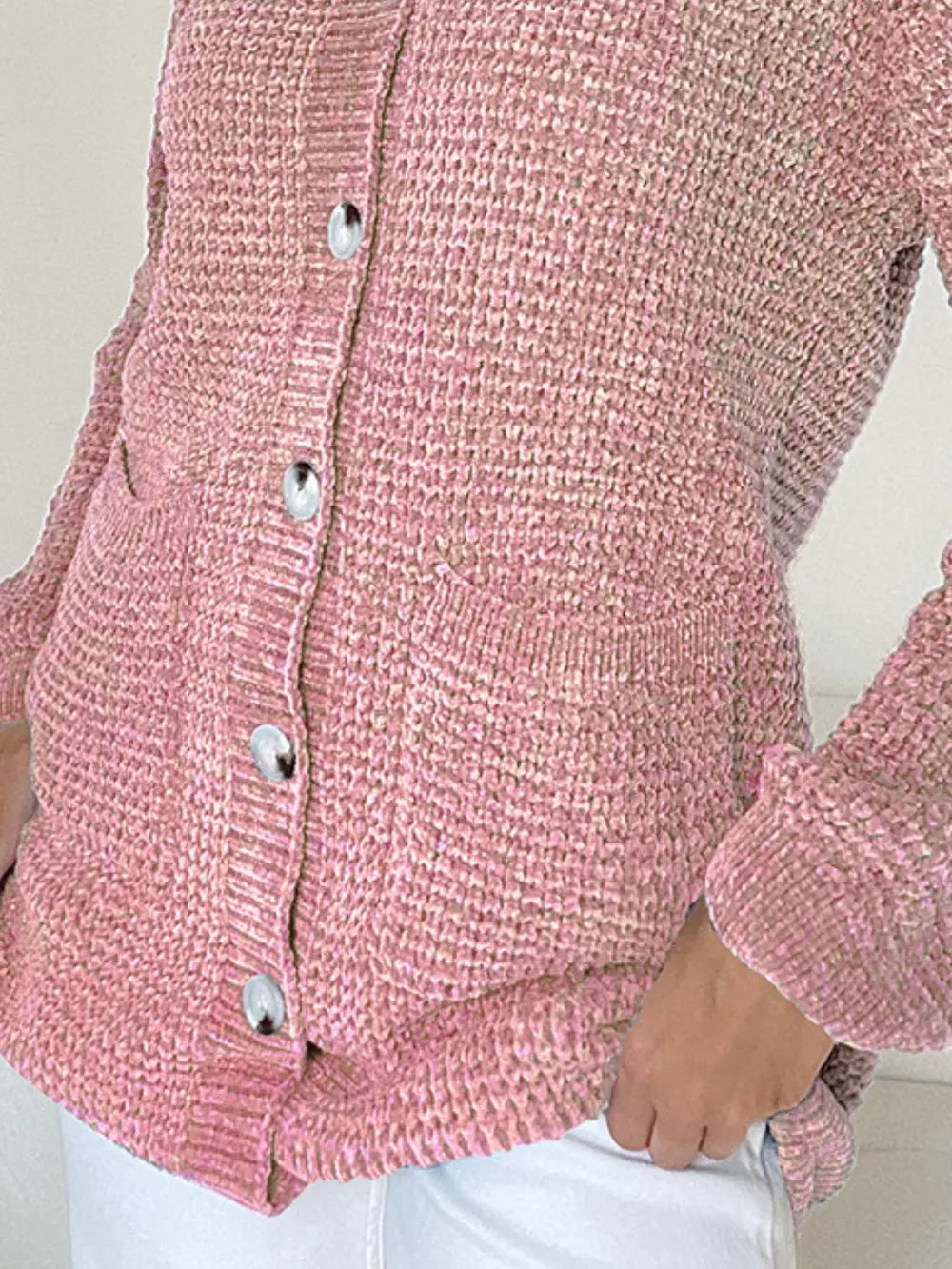 Pocketed V-Neck Button Up Cardigan | Cardigans Daverri Fashions